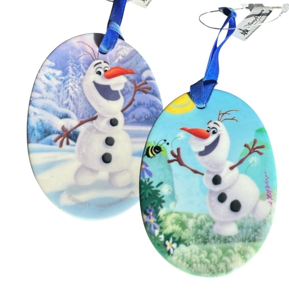Disney Parks Olaf 2-Sided Hanging Ceramic Ornament NWT